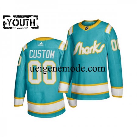 Kinder San Jose Sharks CUSTOM Eishockey Trikot Adidas Throwback Blau Authentic